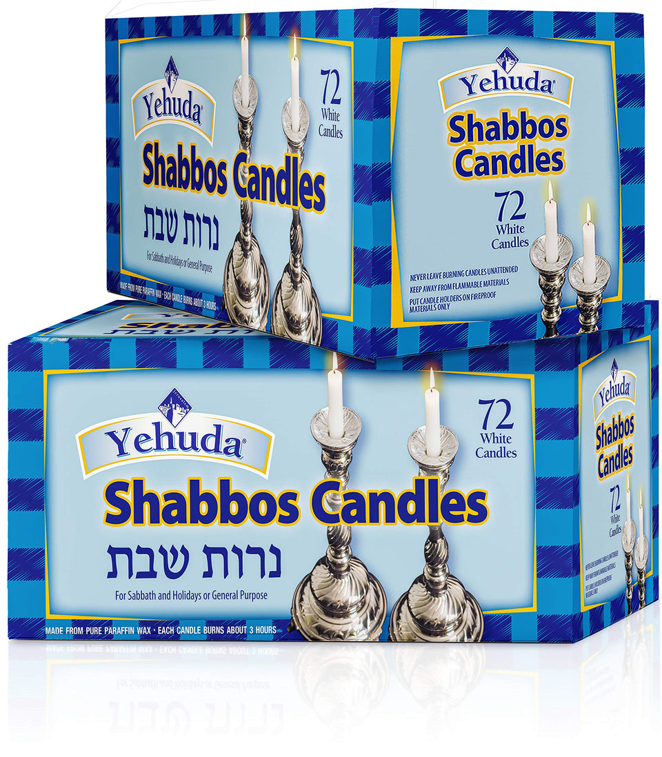 Yehuda 3 Hour Shabbos candles in ivory provide a steady, clean burn for Shabbat tables.