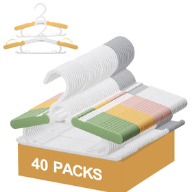 YeJieYJ 40-pack adjustable non-slip baby hangers in 11-15 inch size for growing kids