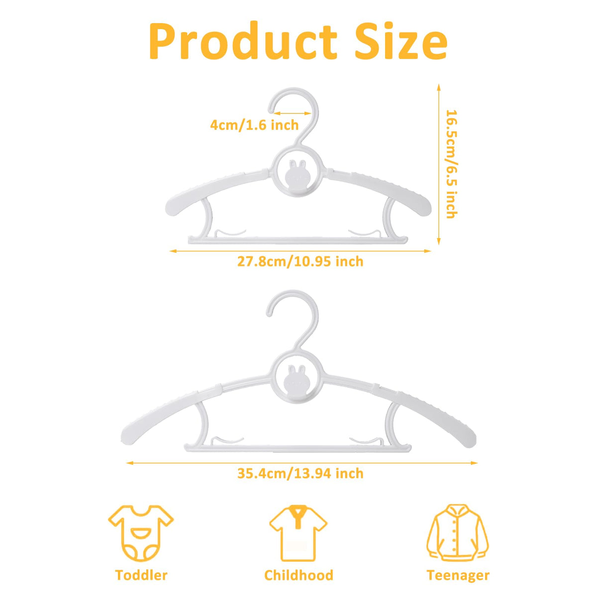 YeJieYJ adjustable 11-14 inch hanger adapts from newborn to toddler