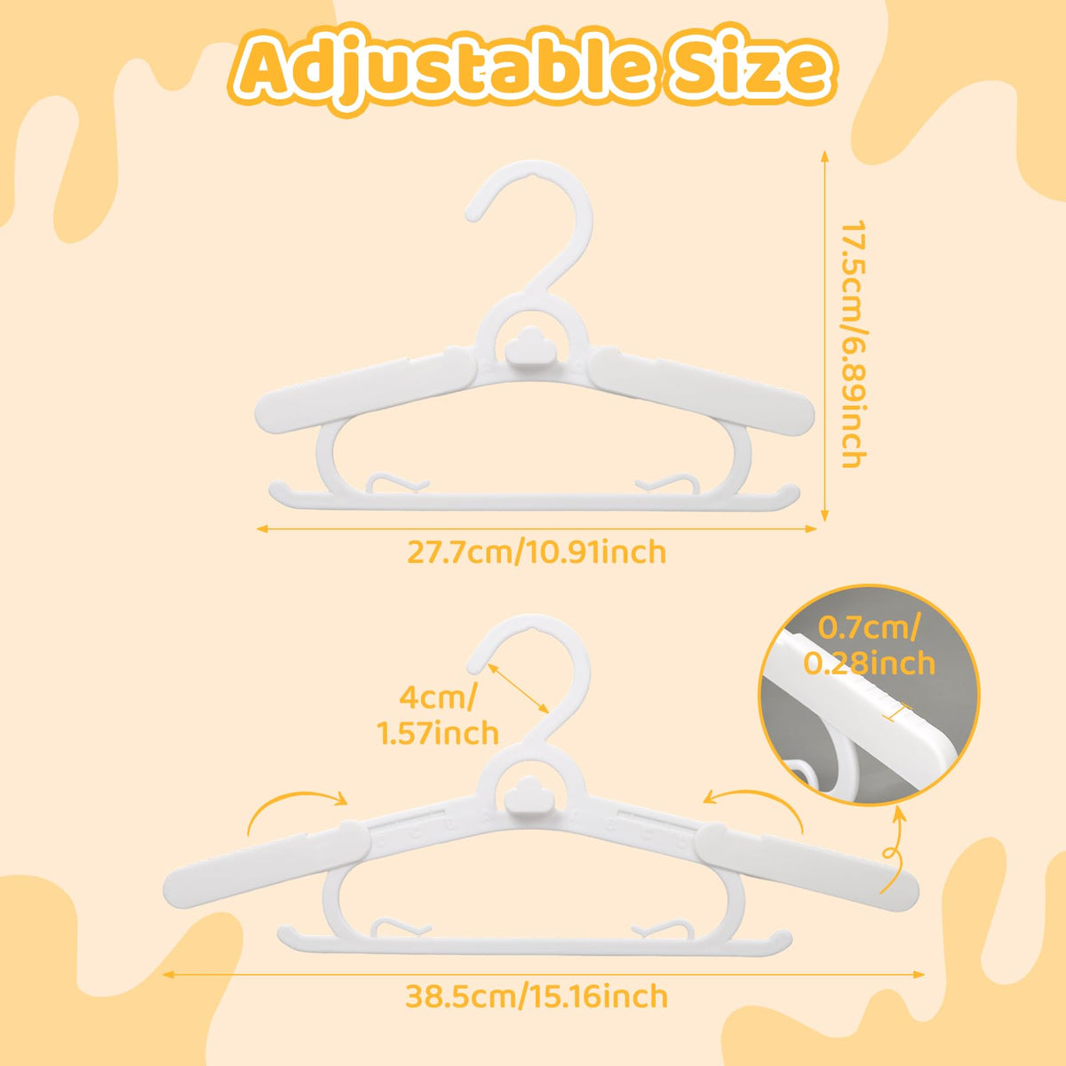 YeJieYJ adjustable hangers grow with your child from infant to teen.
