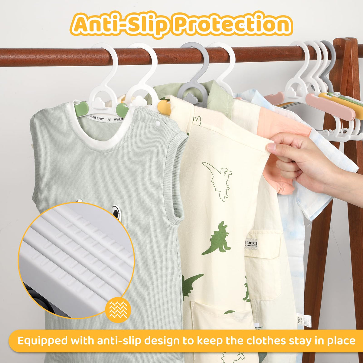 YeJieYJ adjustable kids hangers grow with child from newborn to teen