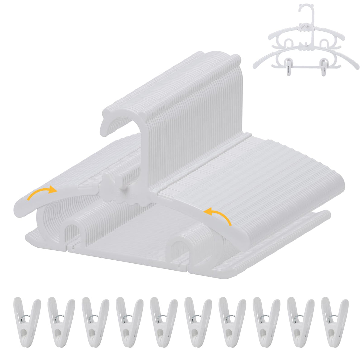YeJieYJ baby hangers with 16 clips showing adjustable length for growing kids' wardrobes