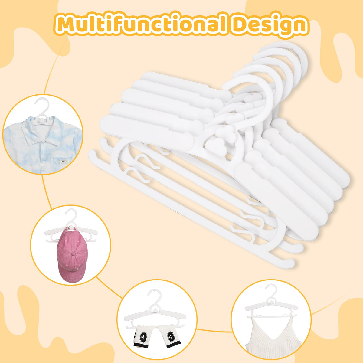 YeJieYJ bottom-clip hangers secure small items like socks.