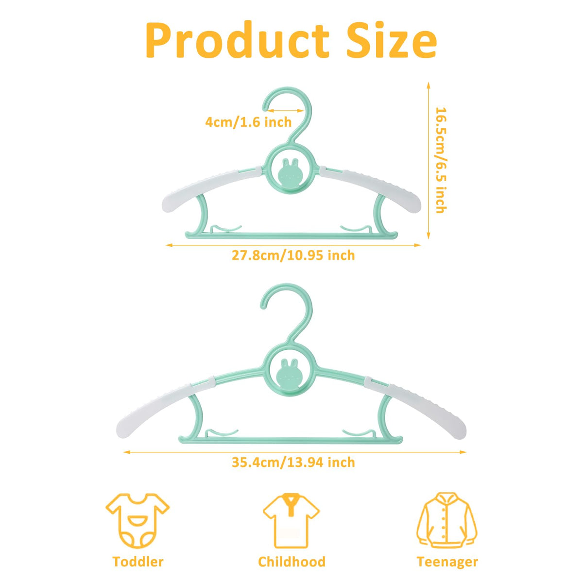 YeJieYJ non-slip kids hanger securely holds tiny clothes