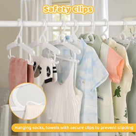 YeJieYJ space-saving hangers help keep nursery closets neat.