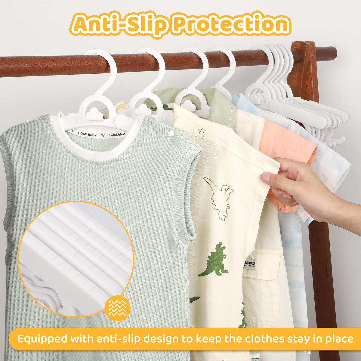 YeJieYJ stackable hangers maximize closet space and organization.