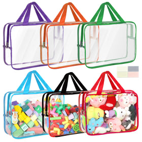 YELIENM 6-pack toy storage bags with labels for quick toy spotting and organization