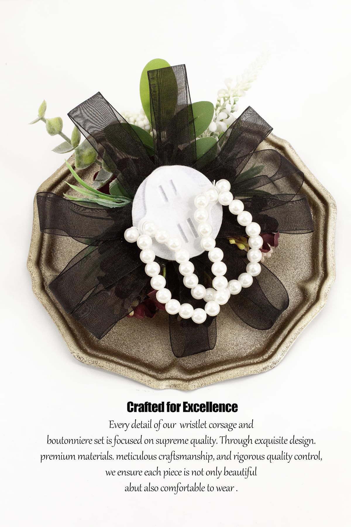 Yelinart boutonniere on lapel for elegant coordination