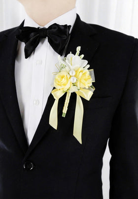Yelinart delicate satin ribbon finish complements formal attire beautifully.