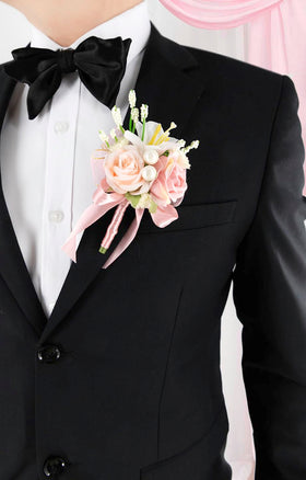 Yelinart prom and wedding set includes one boutonniere and one wrist corsage