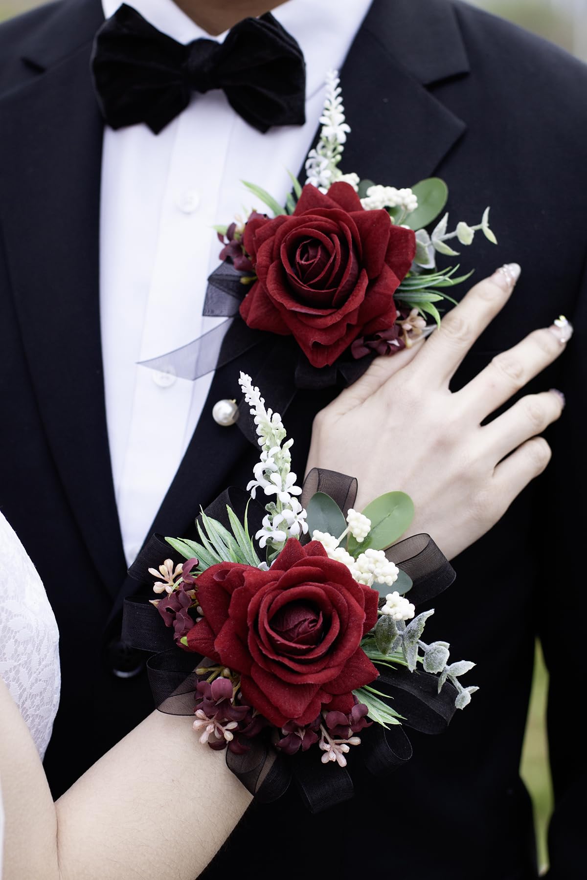 Yelinart ribbon wrapped corsage detail with premium finish