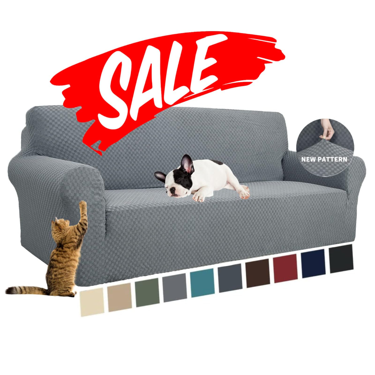YEMYHOM jacquard couch cover with checkered design adds elegance and protection to your sofa