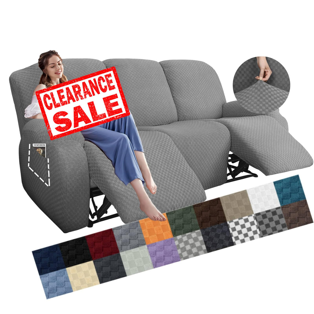 YEMYHOM recliner cover with full-back design adds protection and style.