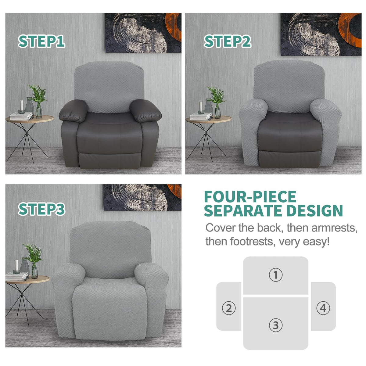 YEMYHOM recliner cover machine washable for easy cleaning.