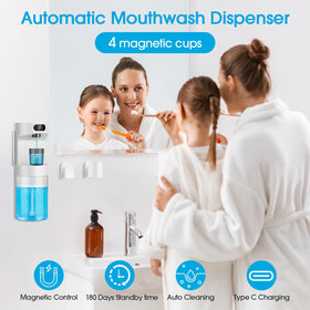 YenLove mouthwash tank visible highlights 600ml capacity, reducing refills during busy mornings.