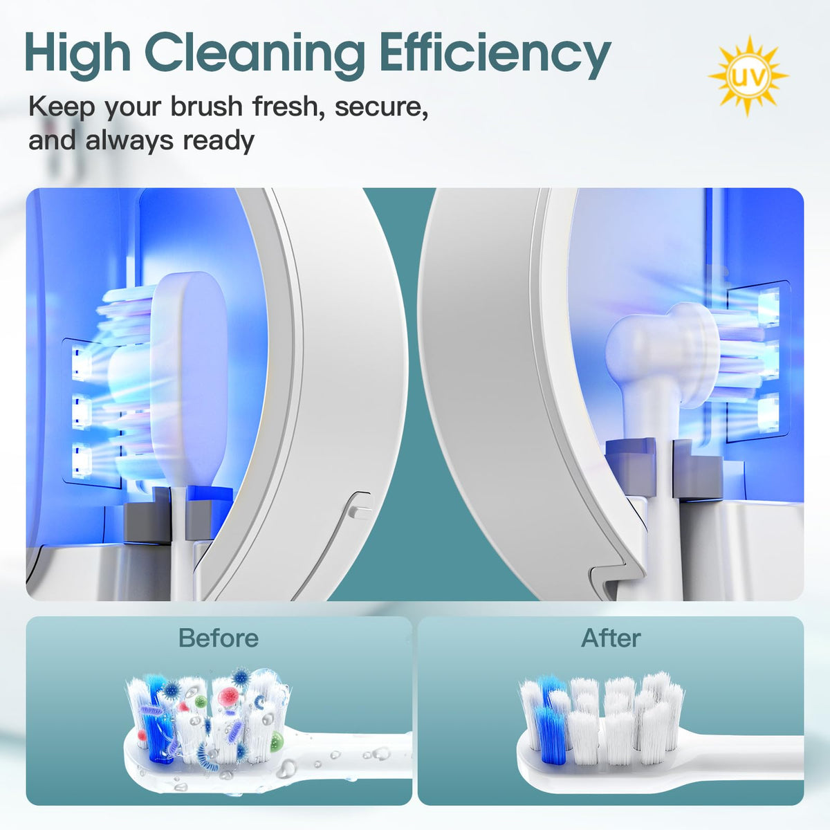 YenLove wall-mount toothbrush cleaner holder saves counter space.