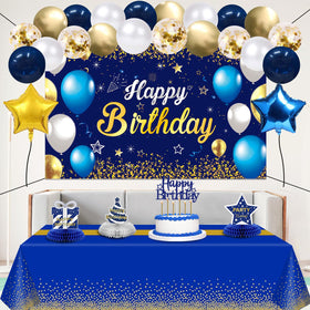 YeohJoy blue-gold balloons pack for a vibrant party atmosphere