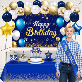 YeohJoy navy and gold birthday sash adds elegant wear for the guest of honor