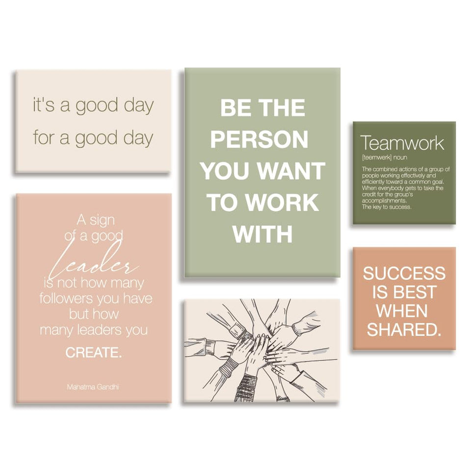 YEOION teamwork wall art canvas set 6 promotes collaboration and motivation in the office