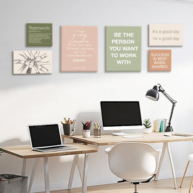 YEOION motivational wall art set with vivid colors boosts focus in meeting areas