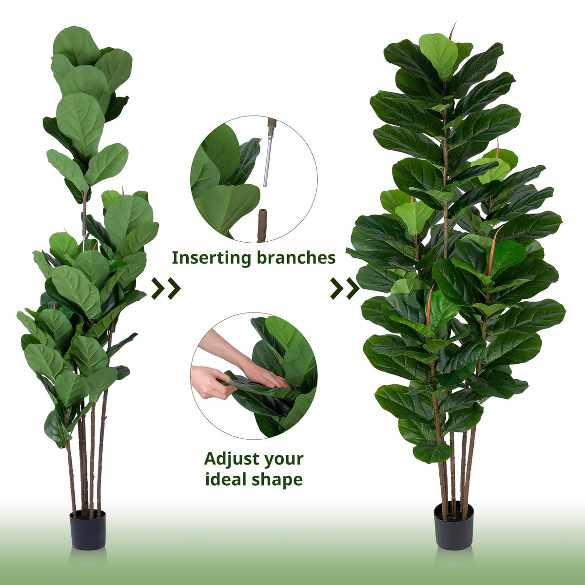 Yepdin aesthetic corner decor with faux fiddle fig enhances atmosphere.