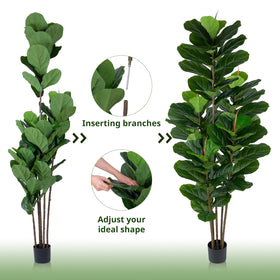 Yepdin aesthetic corner decor with faux fiddle fig enhances atmosphere.