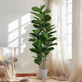 Yepdin faux fiddle leaf fig tree, 6 ft tall, lush year round decor.