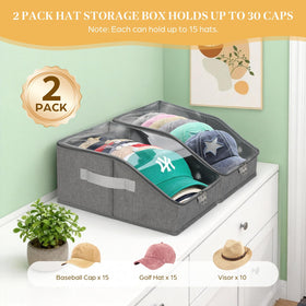 yeria stackable hat organizer fits in a closet, shelf, or trunk.