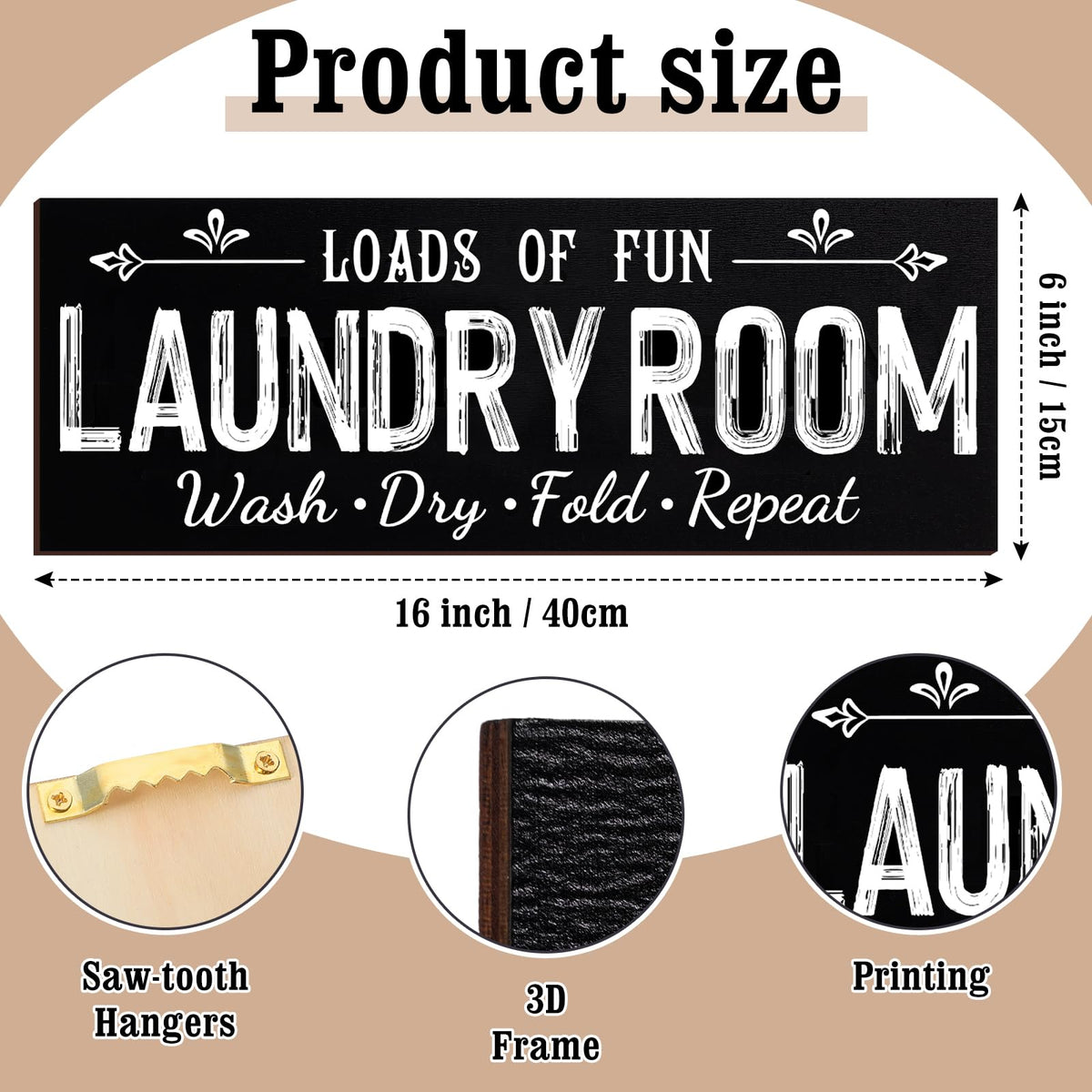 Yerliker mini dry sign adds compact laundry area style.
