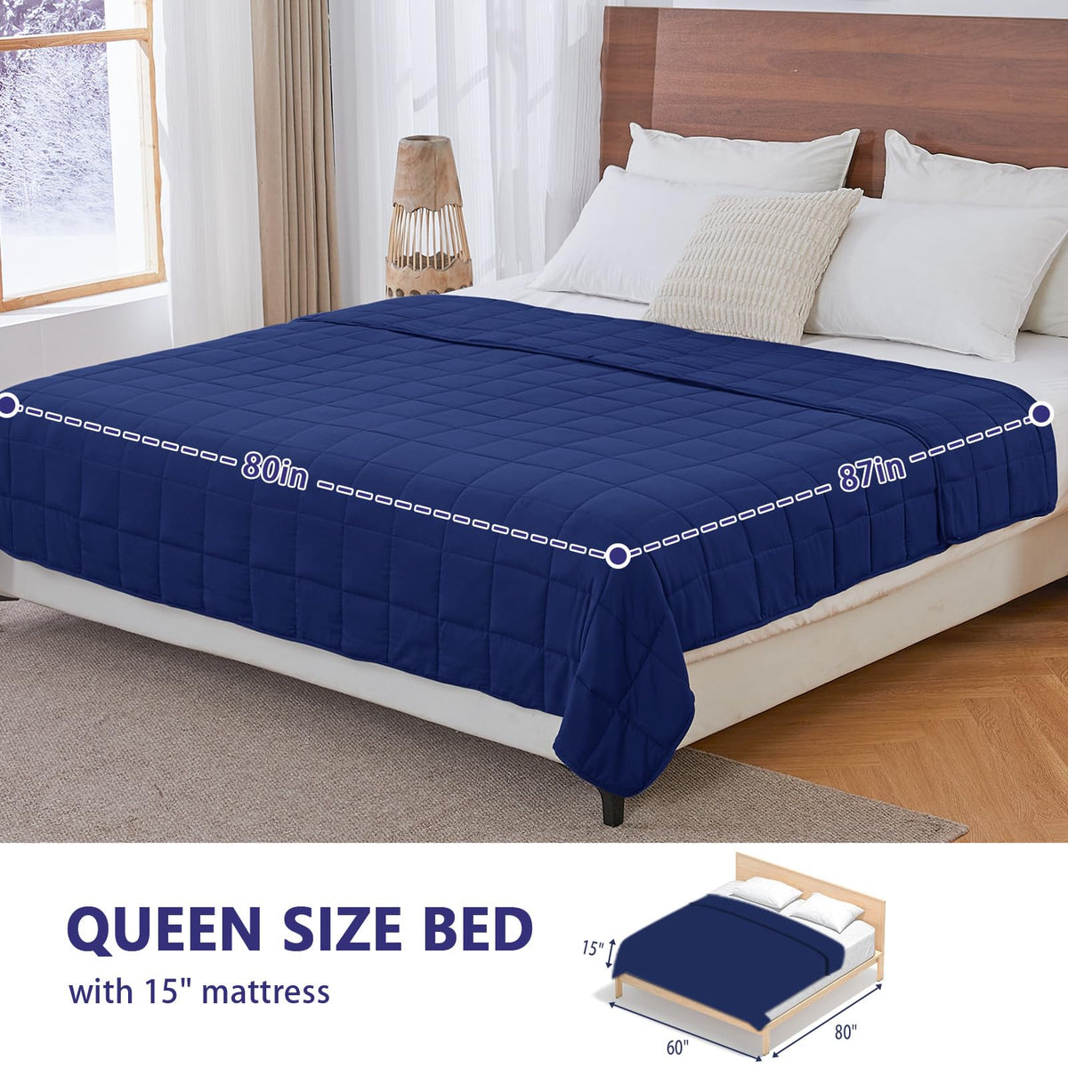 Yescool 80x87 blanket designed for couples, full coverage on large beds.