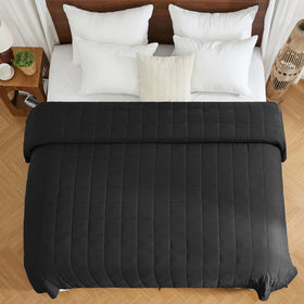 YesCool black cooling-weighted blanket adds versatile comfort