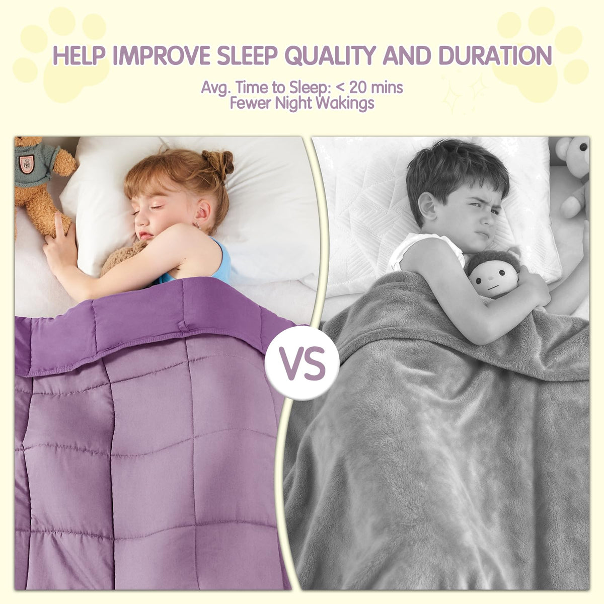 Yescool Purple Weighted Blanket fabric texture highlights breathable microfiber