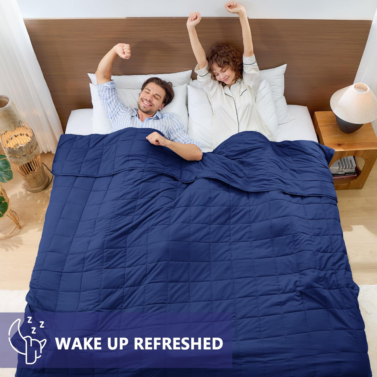 Yescool machine-washable weighted blanket in cold water gentle cycle.