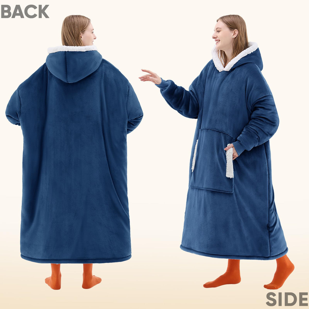 Yescool oversized hooded design provides full-coverage comfort for chilly evenings.