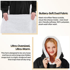 yescool wearable blanket hoodie worn by a woman demonstrates versatile home comfort.