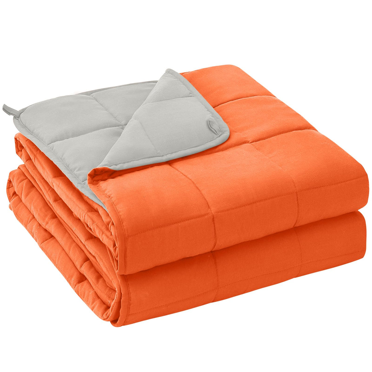 Yescool weighted blanket orange top view cooling comfort for restful nights.