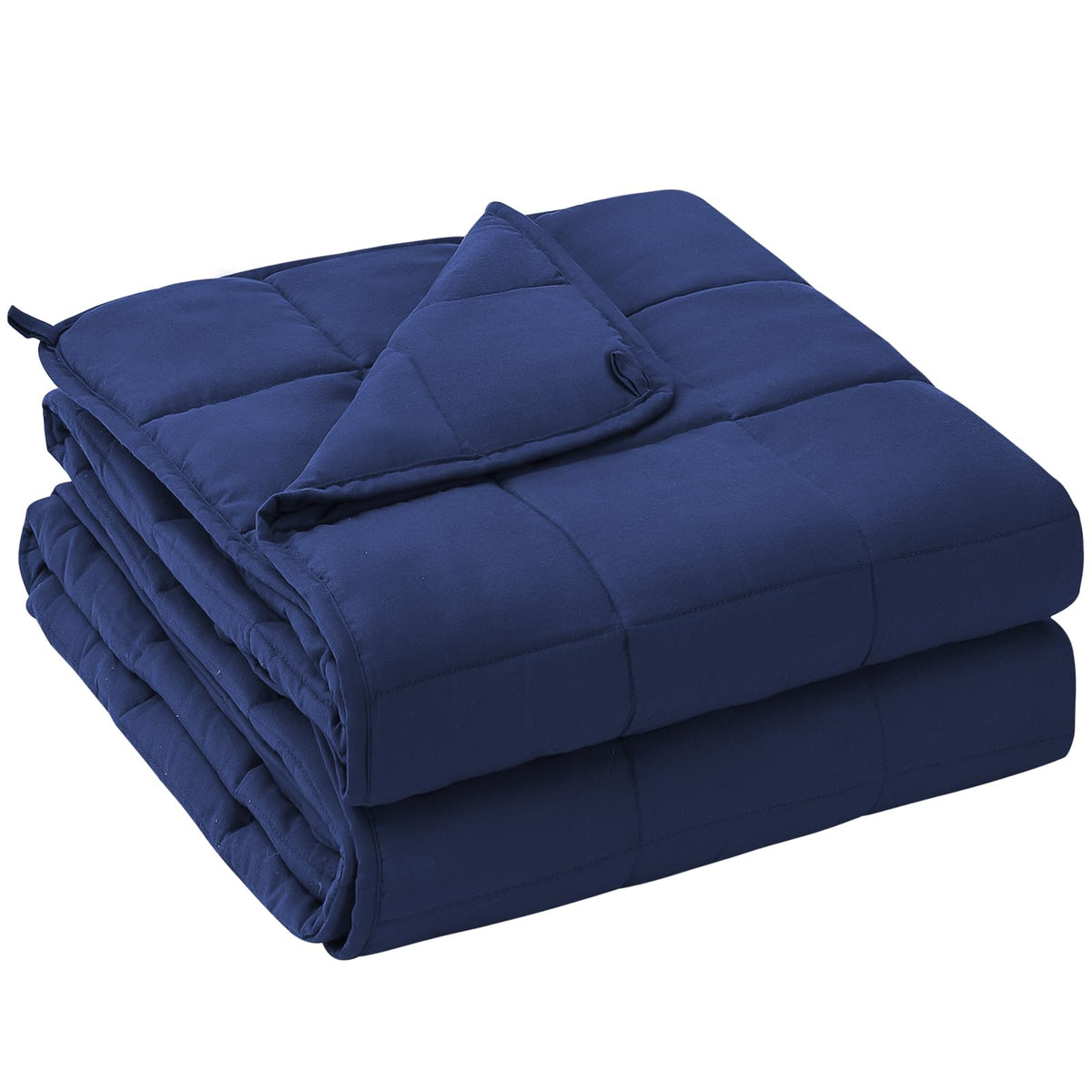 Yescool weighted blanket blue 60x80 on bed for restful sleep