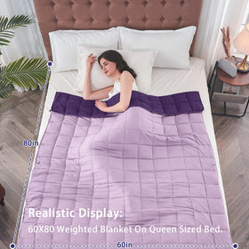YesCool weighted blanket side profile highlighting the blanket on a queen bed.