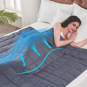 Yescool weighted blanket stitching shows durable construction.