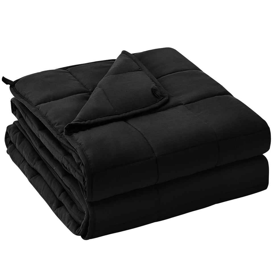 Yescool weighted blanket top-view on queen bed for restful nights