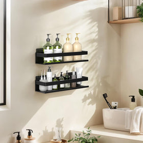 Yesent aluminum shower caddy 2-pack with stick-on backplate, easy tile installation.
