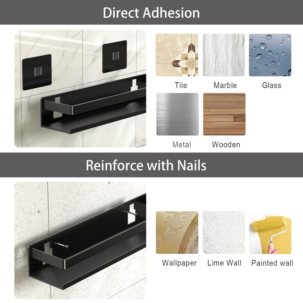 Yesent wall-mounted caddy resists corrosion for daily use.