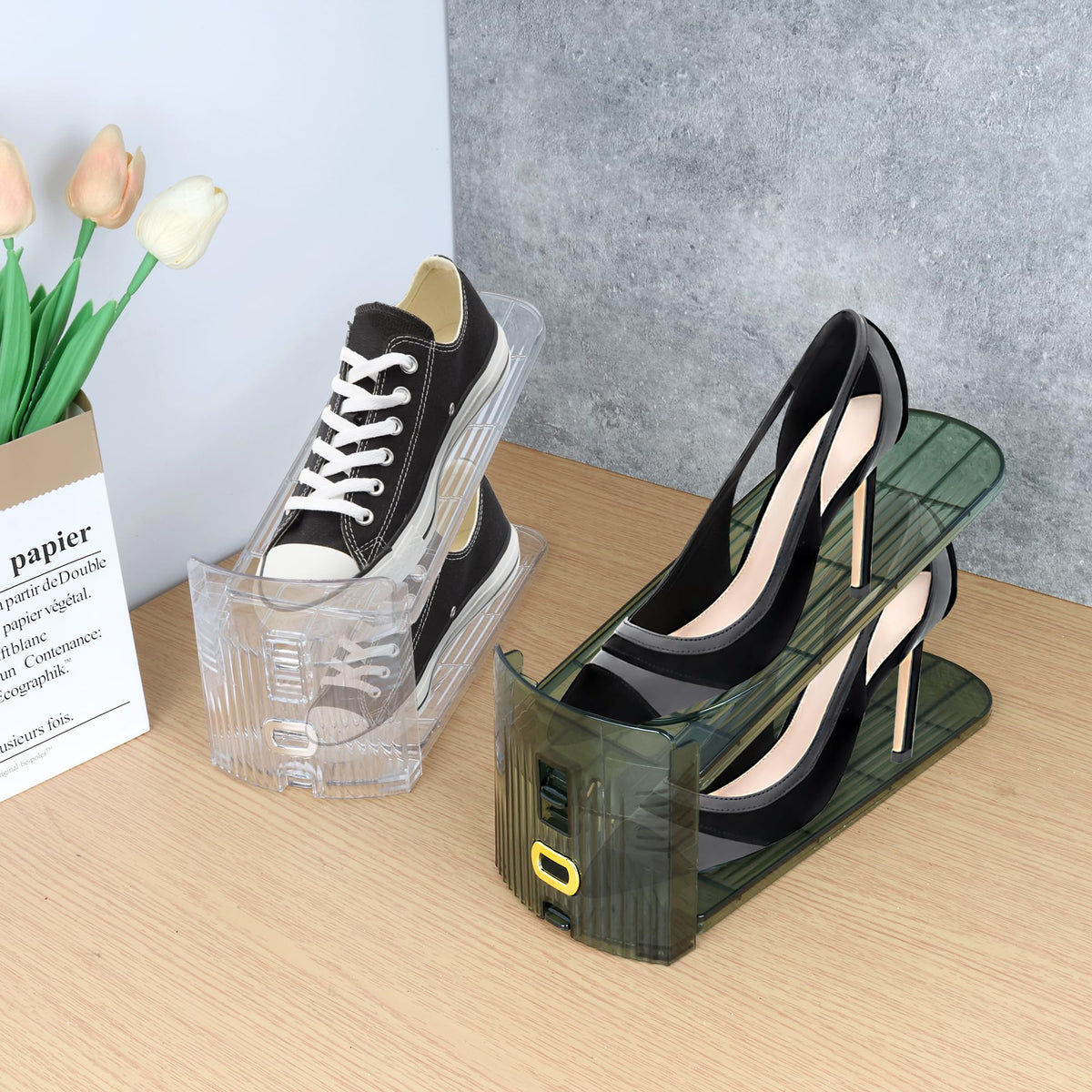Yes!Fresh Shoe Slots Organizer slip-proof surface prevents shoes from sliding