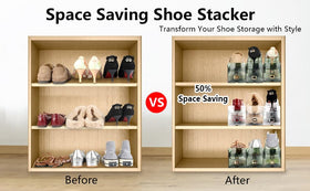Yes!Fresh Shoe Slots Organizer space-saving stack in a narrow closet