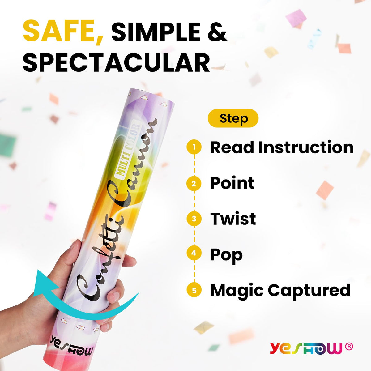 YESHOW confetti cannon biodegradable confetti for eco-friendly events
