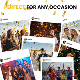 YESHOW confetti cannon enhances Christmas and New Year’s Eve with golden sparkle.