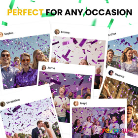 YESHOW Confetti Cannon Purple packaging view for easy setup.
