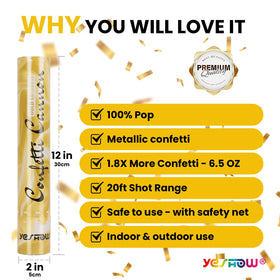 YESHOW confetti cannon safety net design keeps indoor celebrations debris-free.