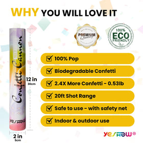YESHOW confetti cannon safety net design ensuring only confetti is released