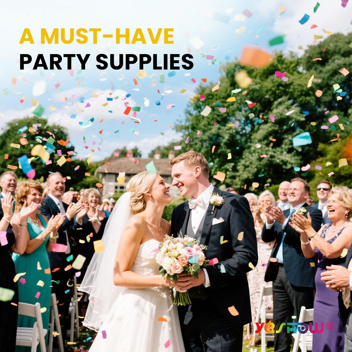 YESHOW confetti cannon wedding use adds festive color and joy